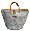 Ash Wisdom Striped Handwoven Sisal Straw Basket Tote